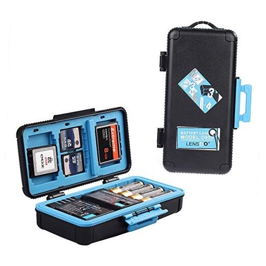 Camera Battery Memory Card Case, Memory Card Hard Protector D950-Blue Blue