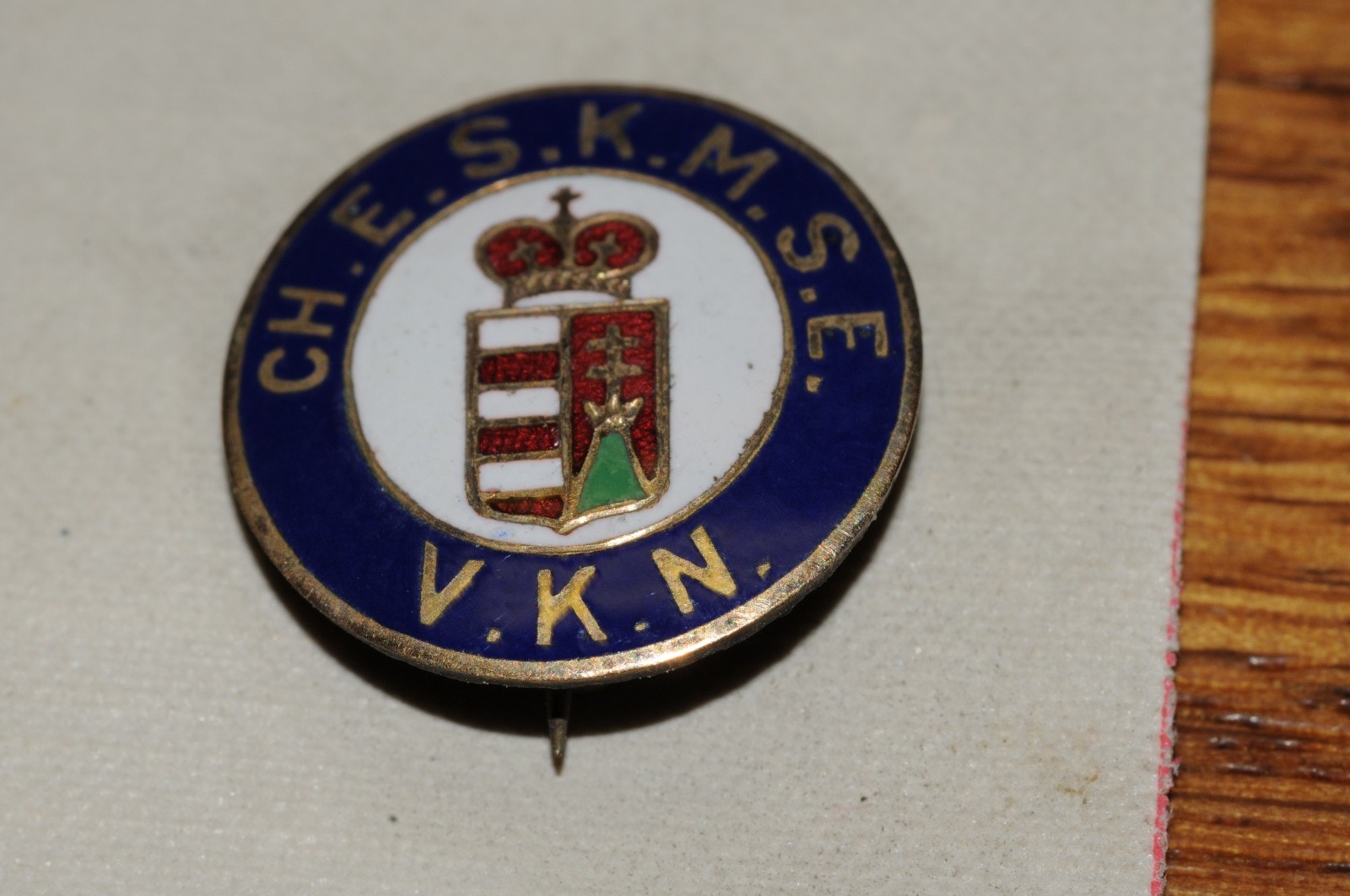CH.E.S.K.M.S.E. V.K.N.  Fraternal Organization Pin Gold Filled 1902 Historical
