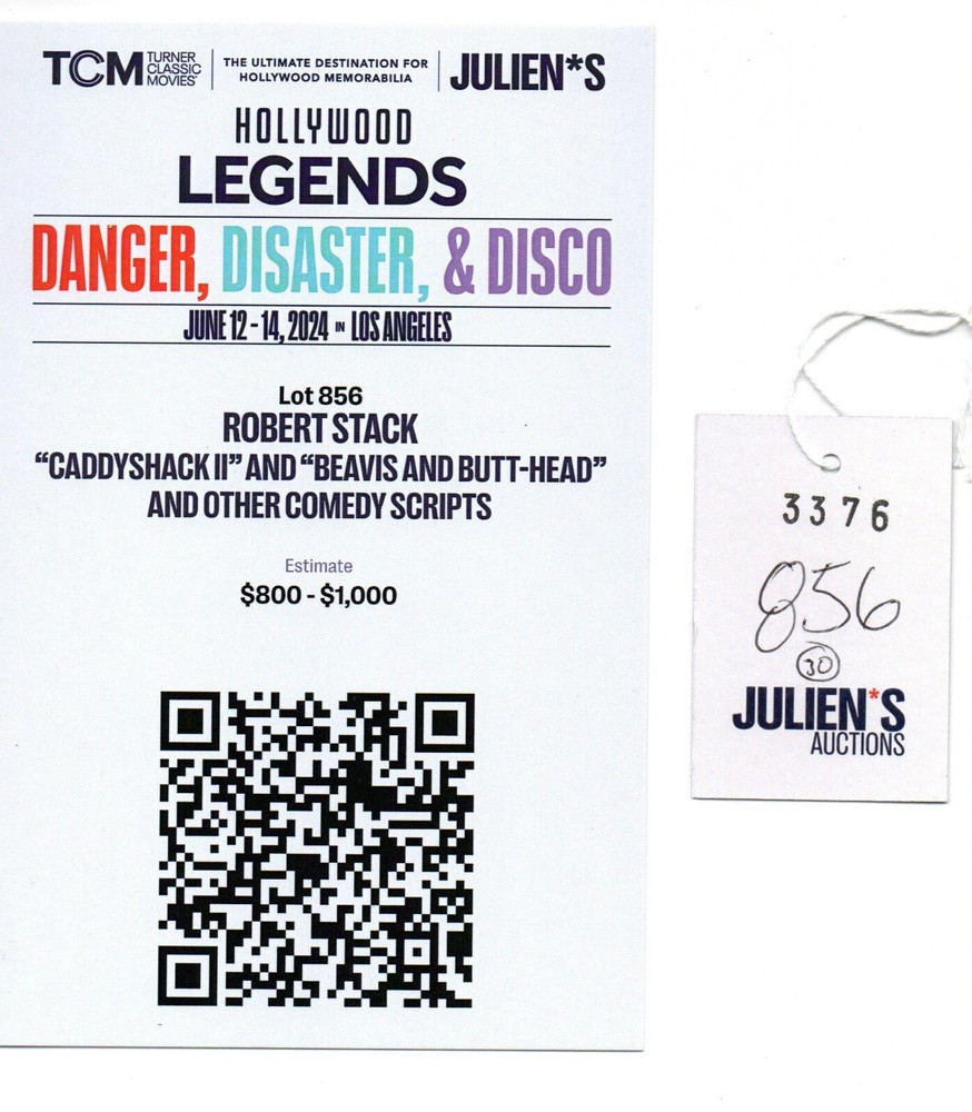 ROBERT STACK script owned original Killer Bud film w call sheet & picture