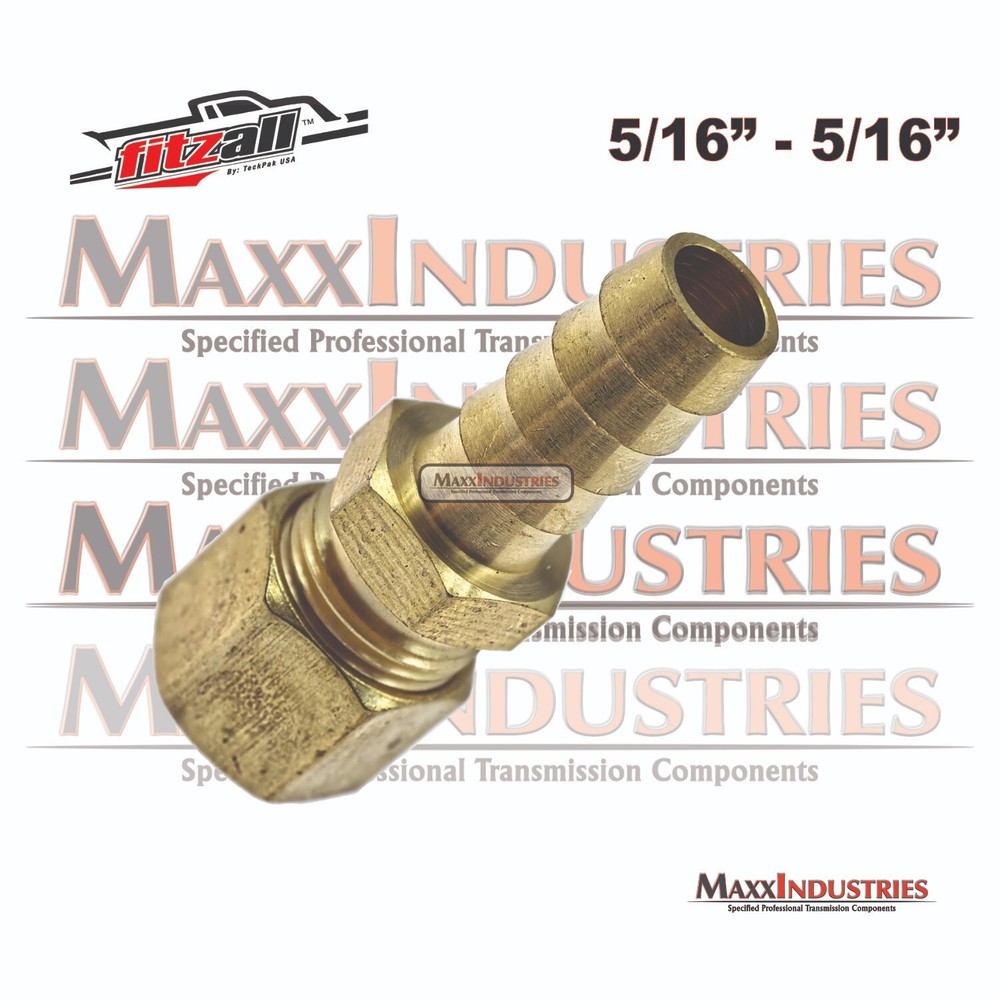 Automatic Transmission Cooler Line Fitting 5/16" Compression Brass Barbed