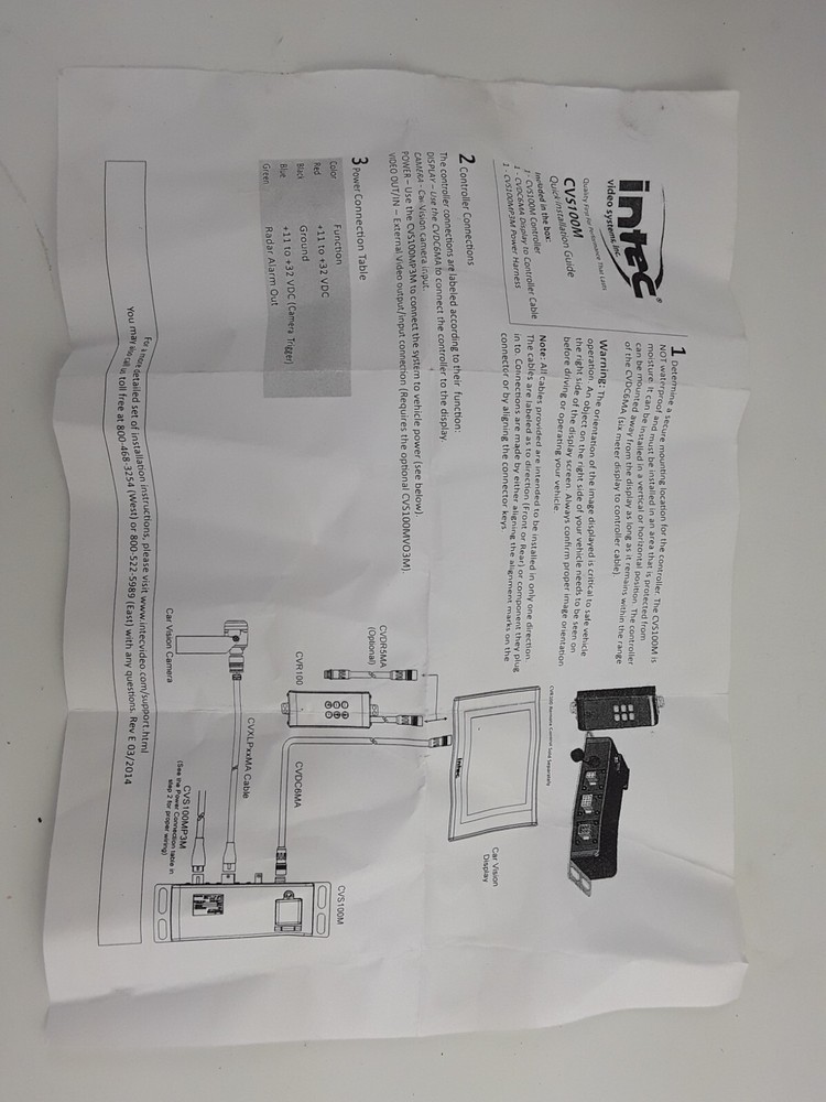 NEW Intec CVS100M Single Camera Molex Controller W/Wire CVS100MP3M Free Shipping