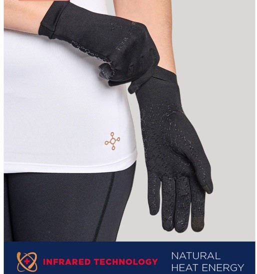 Tommie Copper Performance Finger Gloves Gray Compression Support Grip Small