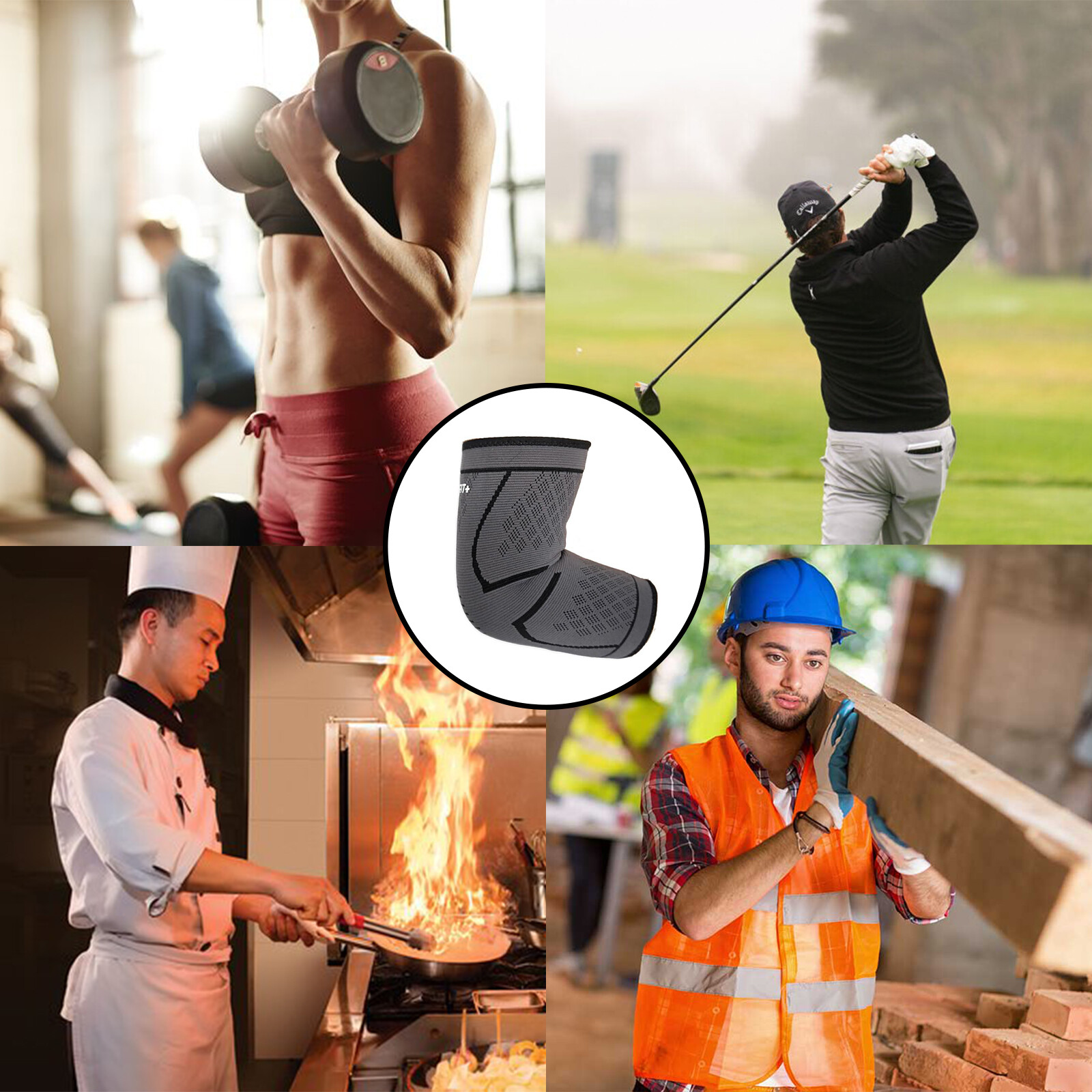 Tennis Elbow Compression Sleeve Brace Weight Lifting Support Joint Pain Relief