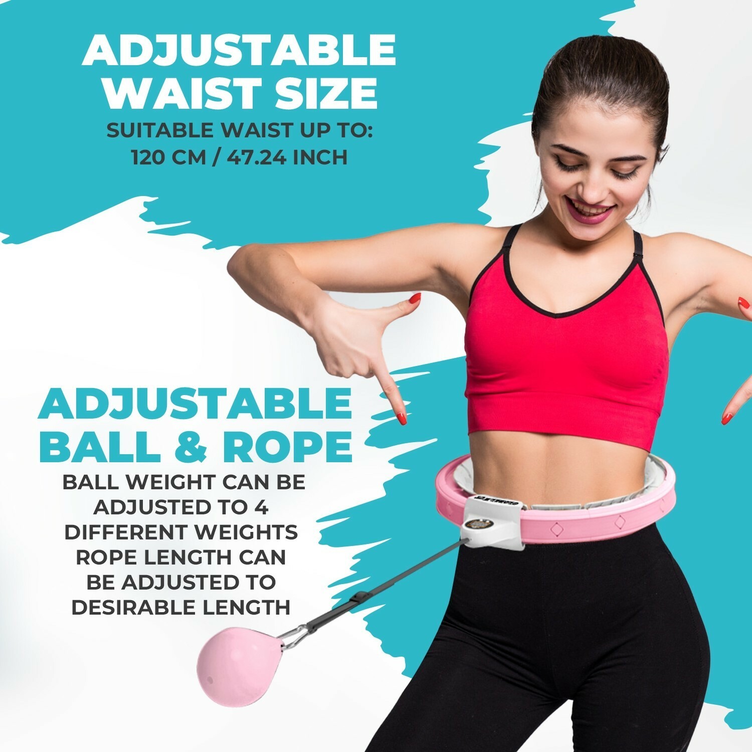 SMART WEIGHTED HULA HOOP WITH DATA RECORDING | NON DROPPING AND ADJUSTABLE HOOP.