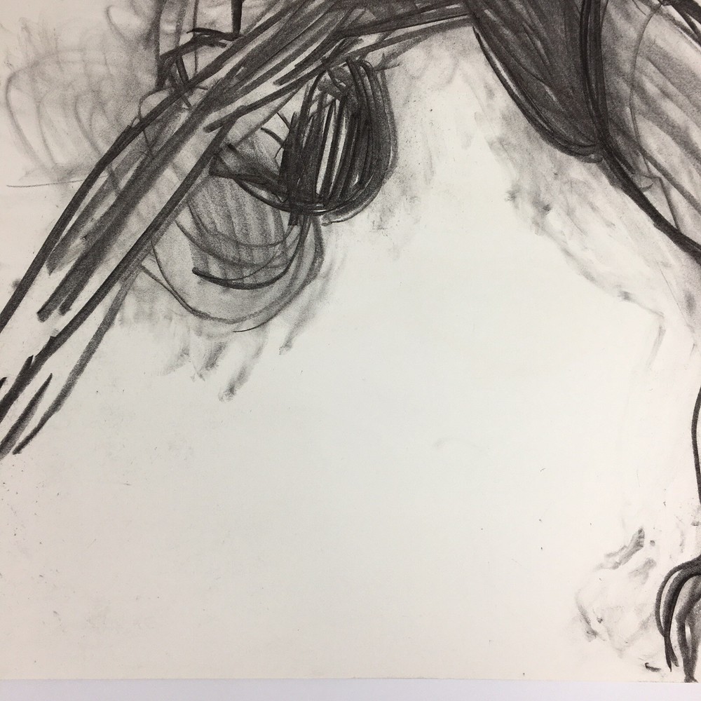 Kip Gresham Unsigned Original Charcoal Drawing Gymnast Curwen Archive #15