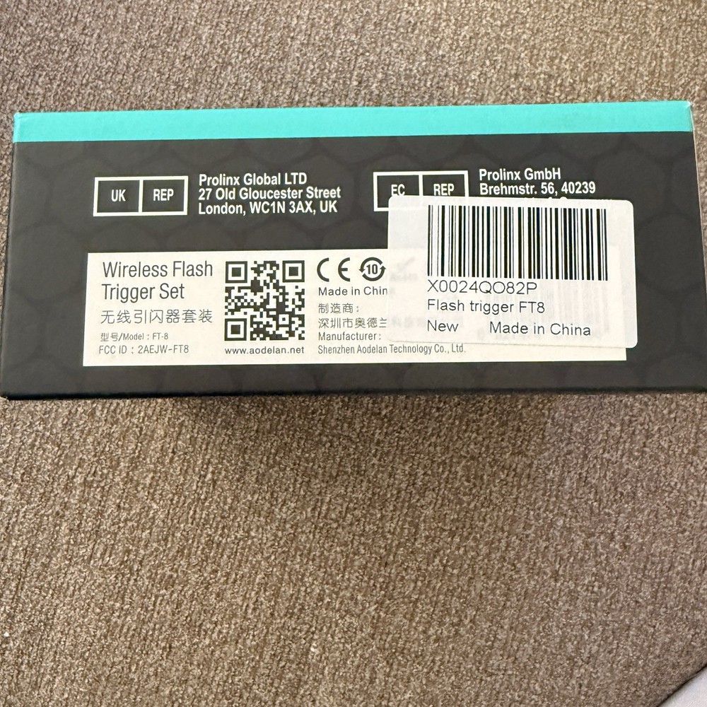 AODELAN FT-8 WIRELESS FLASH TIGGER SET TRANSMITTER & RECEIVER KIT