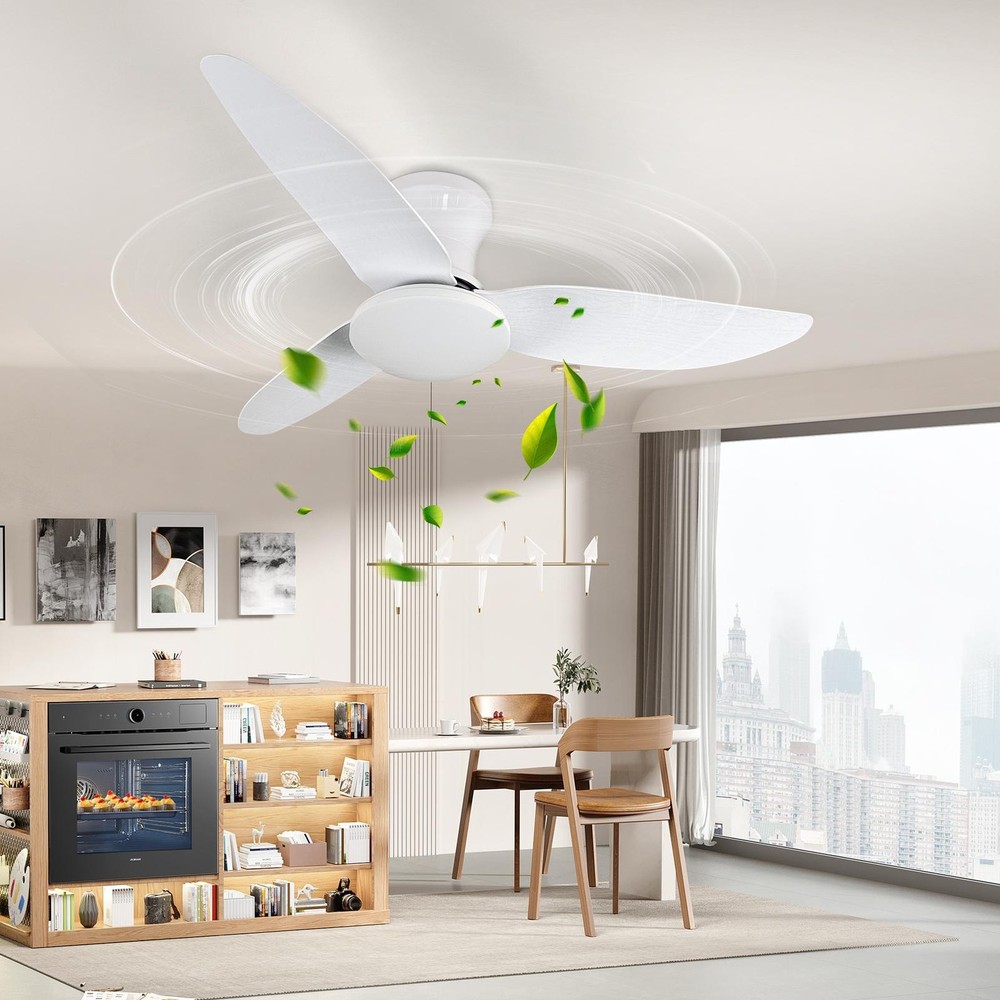 39" Ceiling Fan with Light Remote Dimmable LED DC Motor 6 Speed Reversible Timer