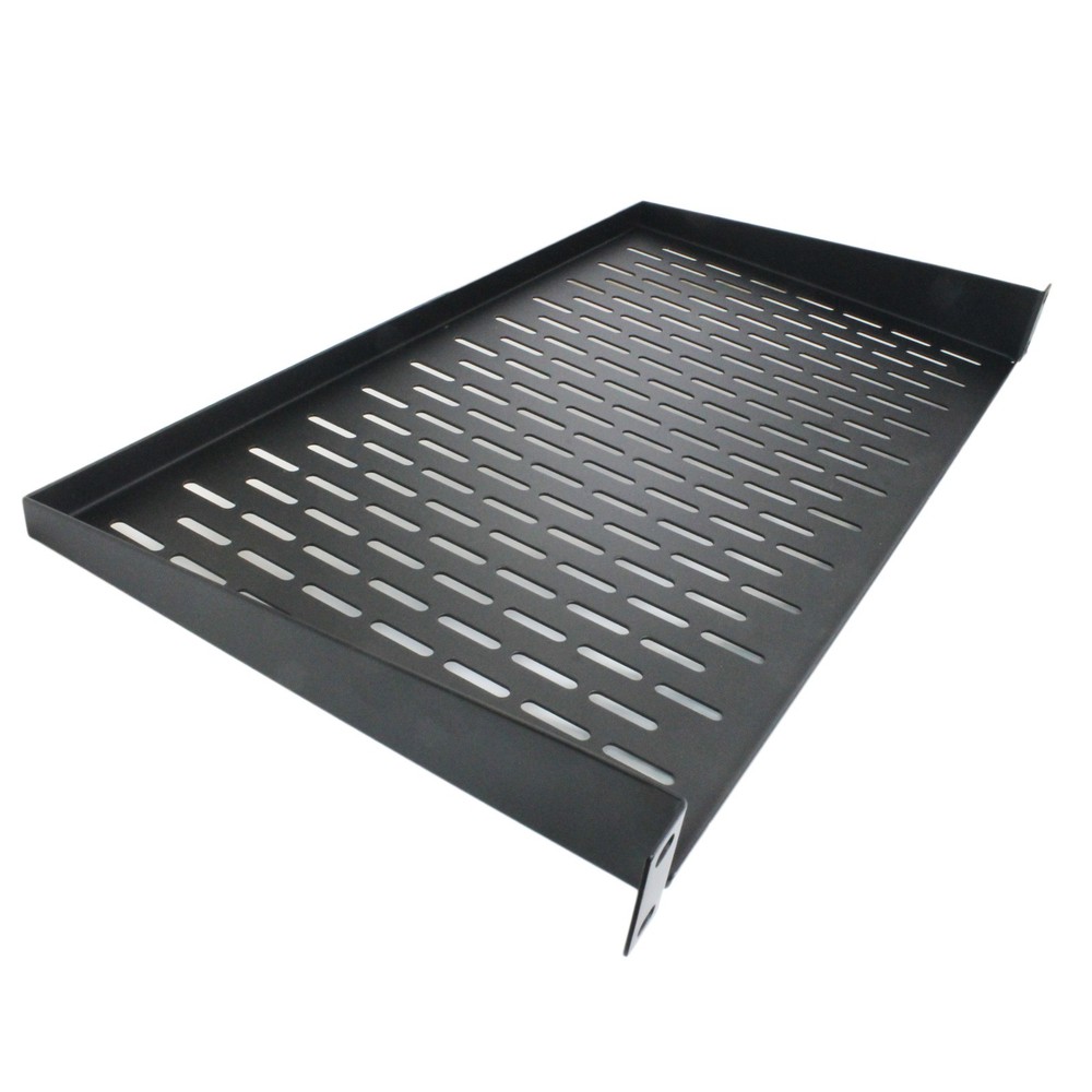 2 Pack 10" Black Cantilever Server Shelf Vented Fixed 1U Rack Mount 19" Panel