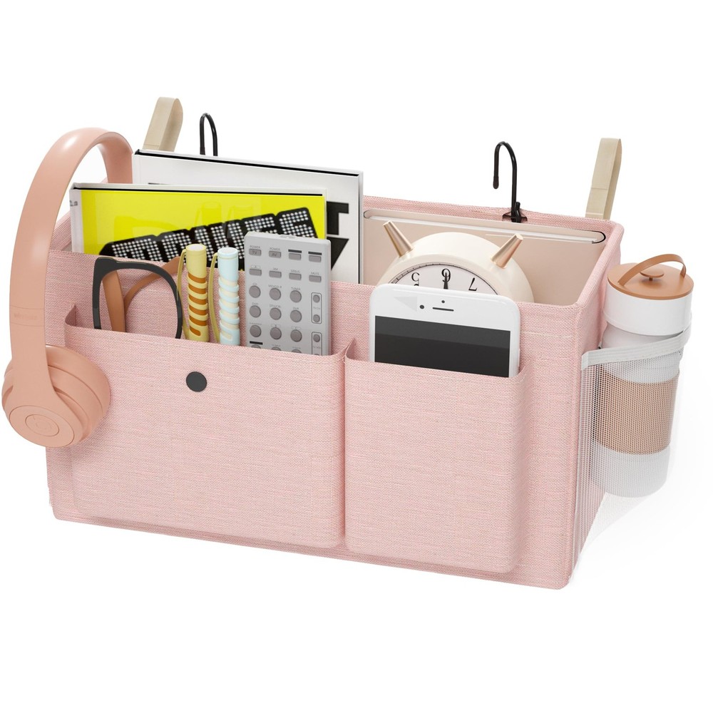 Bedside Caddy Bedside Organizer with Fixed Straps & Water Bottle Holder, Bunk...