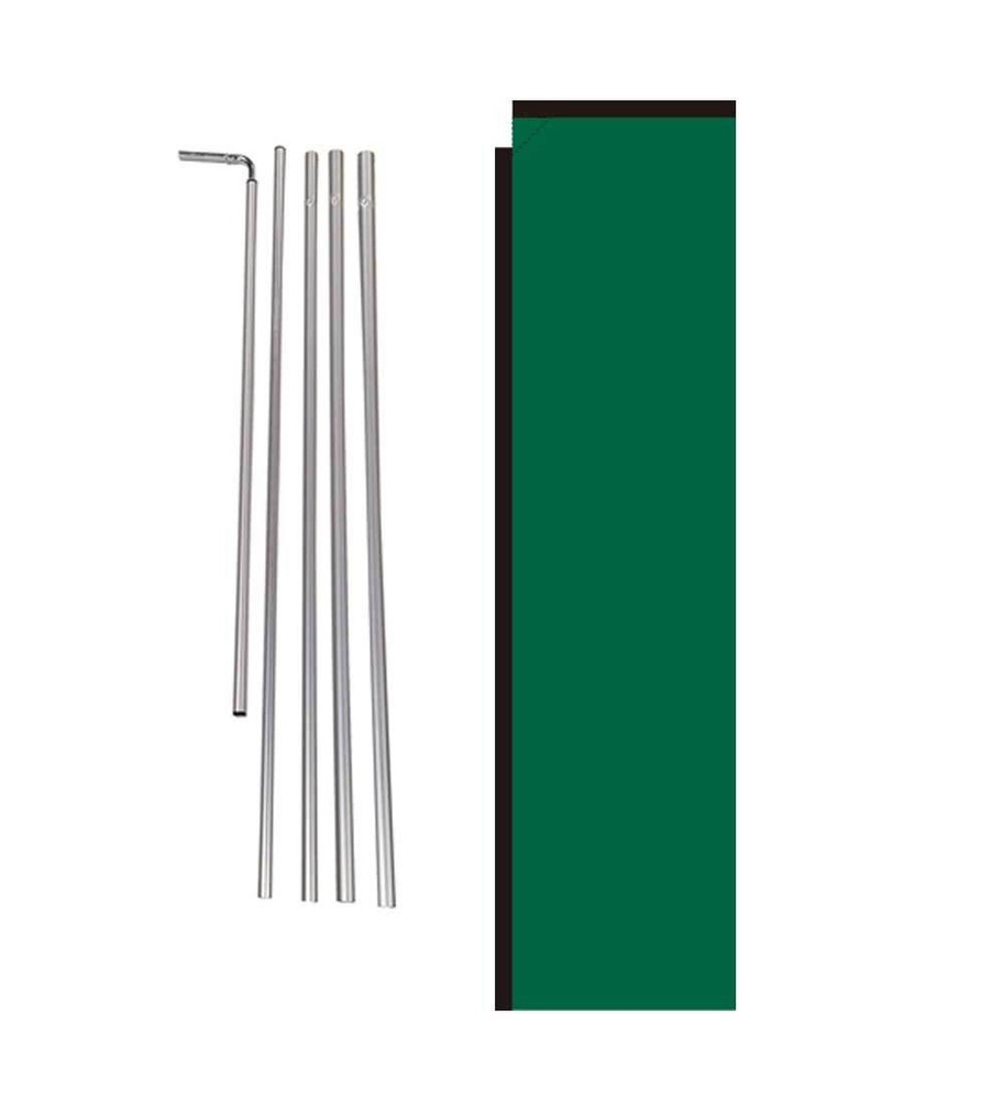 Solid Dark Green 15' Advertising Rectangle Feather Banner Flag w/ pole+spike