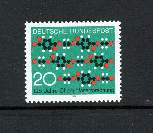 Germany 1971 MOLECULE DIAGRAM TEXTILE PATTERN SC 1054 MNH STAMP
