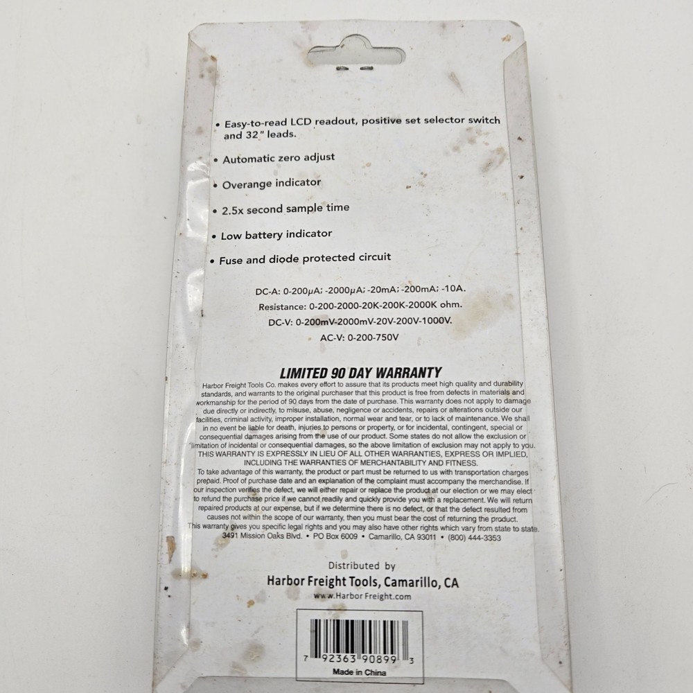 Cen-Tech 90899 Red Black 7-Function Digital Multimeter