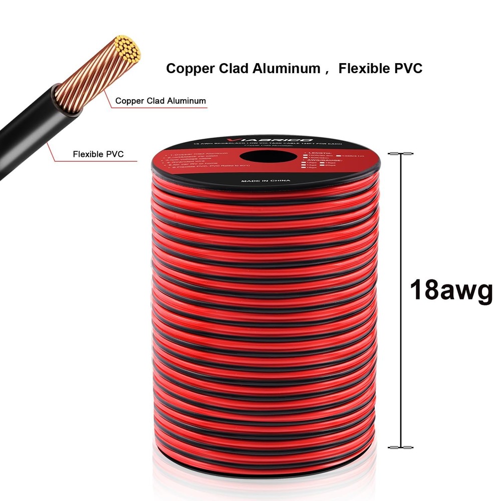 Versatile 18AWG 100FT Dual Conductor Wire - Perfect for Electrifying Projects