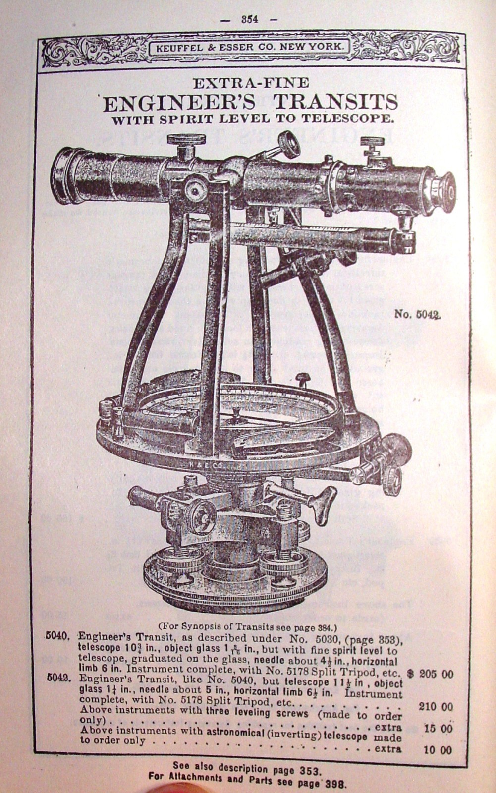 1909 Keuffel Esser Surveying & Drafting Insts. Catalog