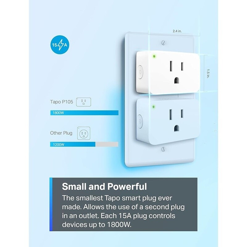 Smart Wi-Fi Plug Mini 15A Compatible W/ Alexa Google Home Easy Setup 4-Pack New