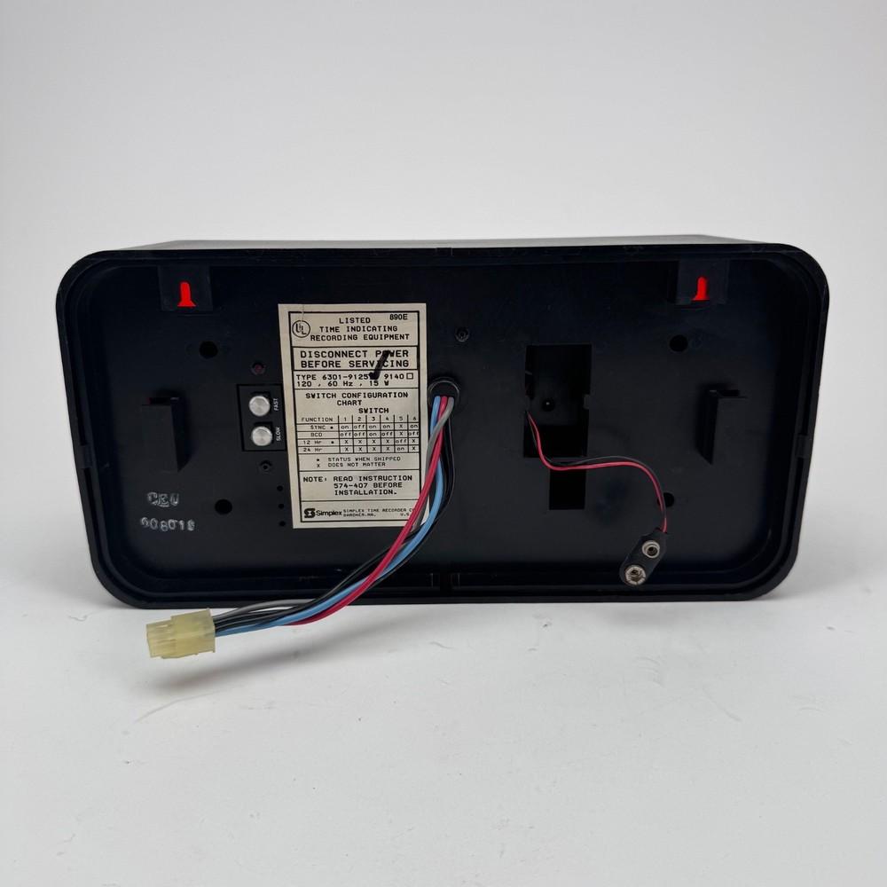 Simplex Type 6301-9125 Time Indicating Recording Equipment Clock Module 120 V
