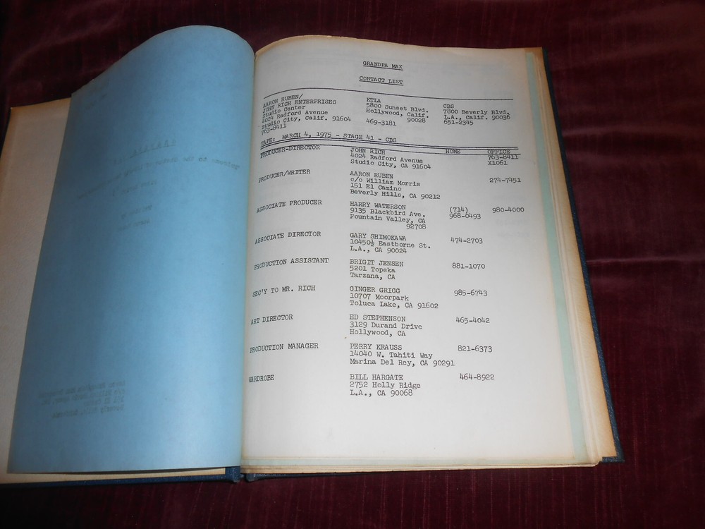AARON RUBEN (ANDY GRIFFITH SHOW)-GRANDPA MAX-TV SCRIPT-PILOT-FINAL DRAFT