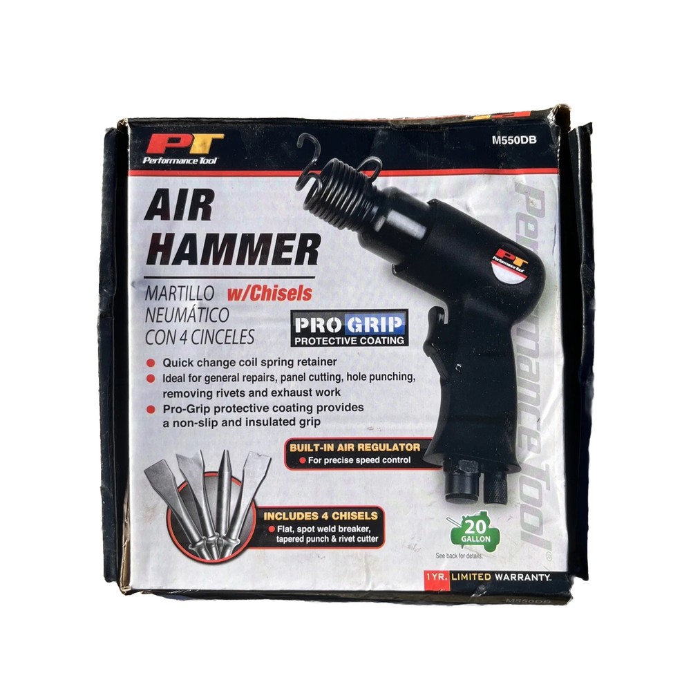 Performance Tool M550DB Air Hammer With 4 Chisels New Open Box