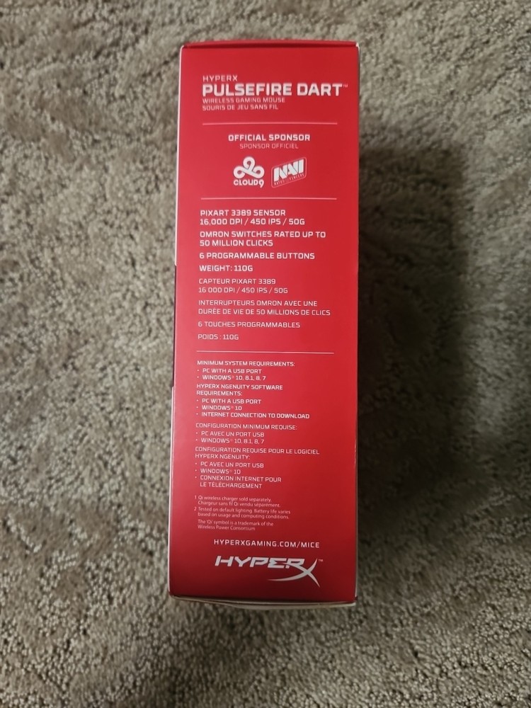 HyperX Pulsefire Dart Wireless Gaming Mouse Qi Compatible for Gamers