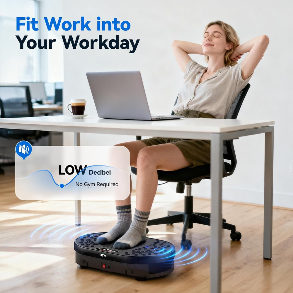 HTM Vibration Plate Exercise Machine with 120 Speed Levels, 9 Program Modes and
