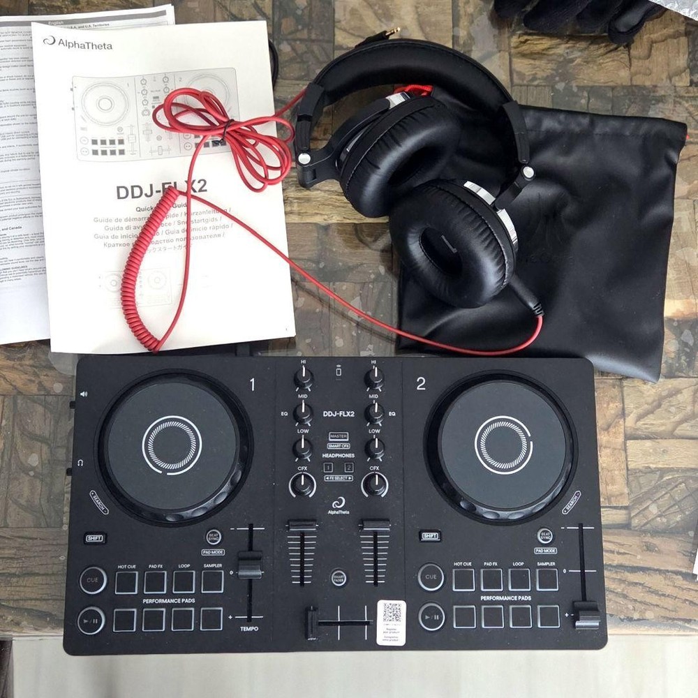 DDJ-FLX2 DJ Controller with AlphaTheta Headphones