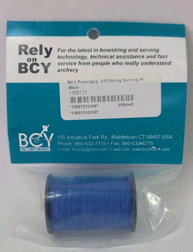 Blue BCY Powergrip Serving Thread Jig Spool Bow String Bowstrings, .014"
