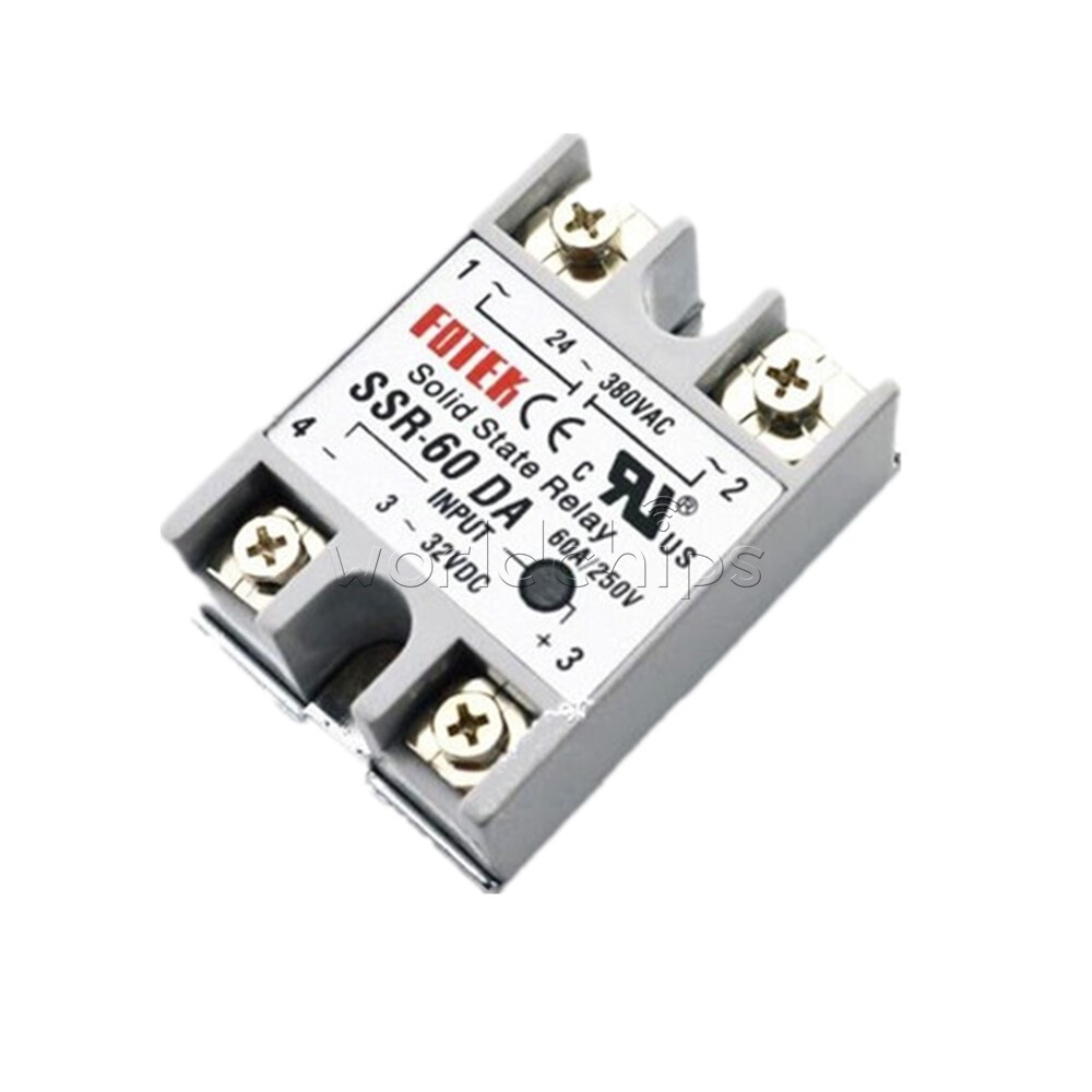 25A/40A/60A SSR-25DA 10DA 40DA 60DA Solid State Relay Module Alloy Heat Sink