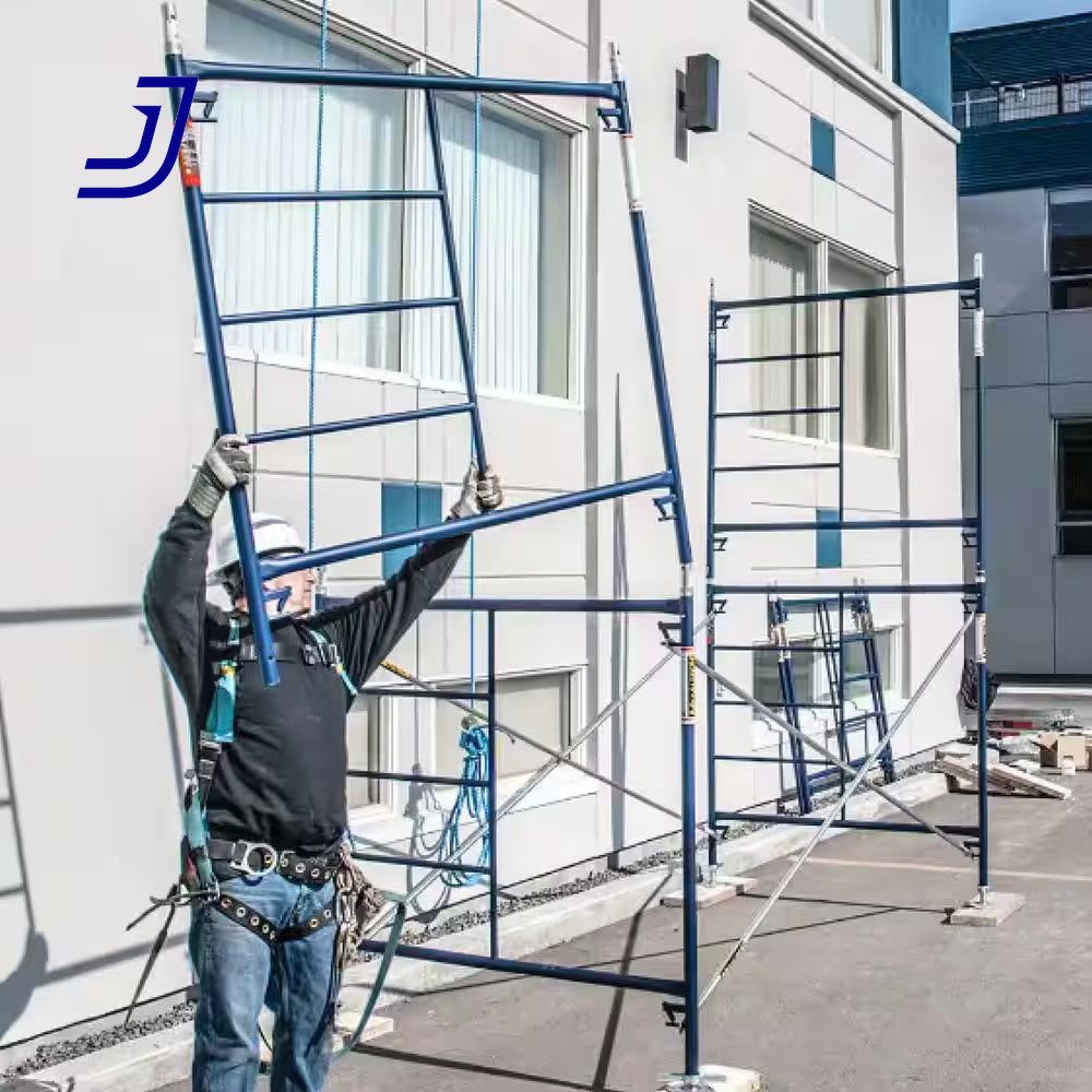 Saferstack Scaffold Section, 1-Story Scaffolding Frame Set with Galvanized Cross