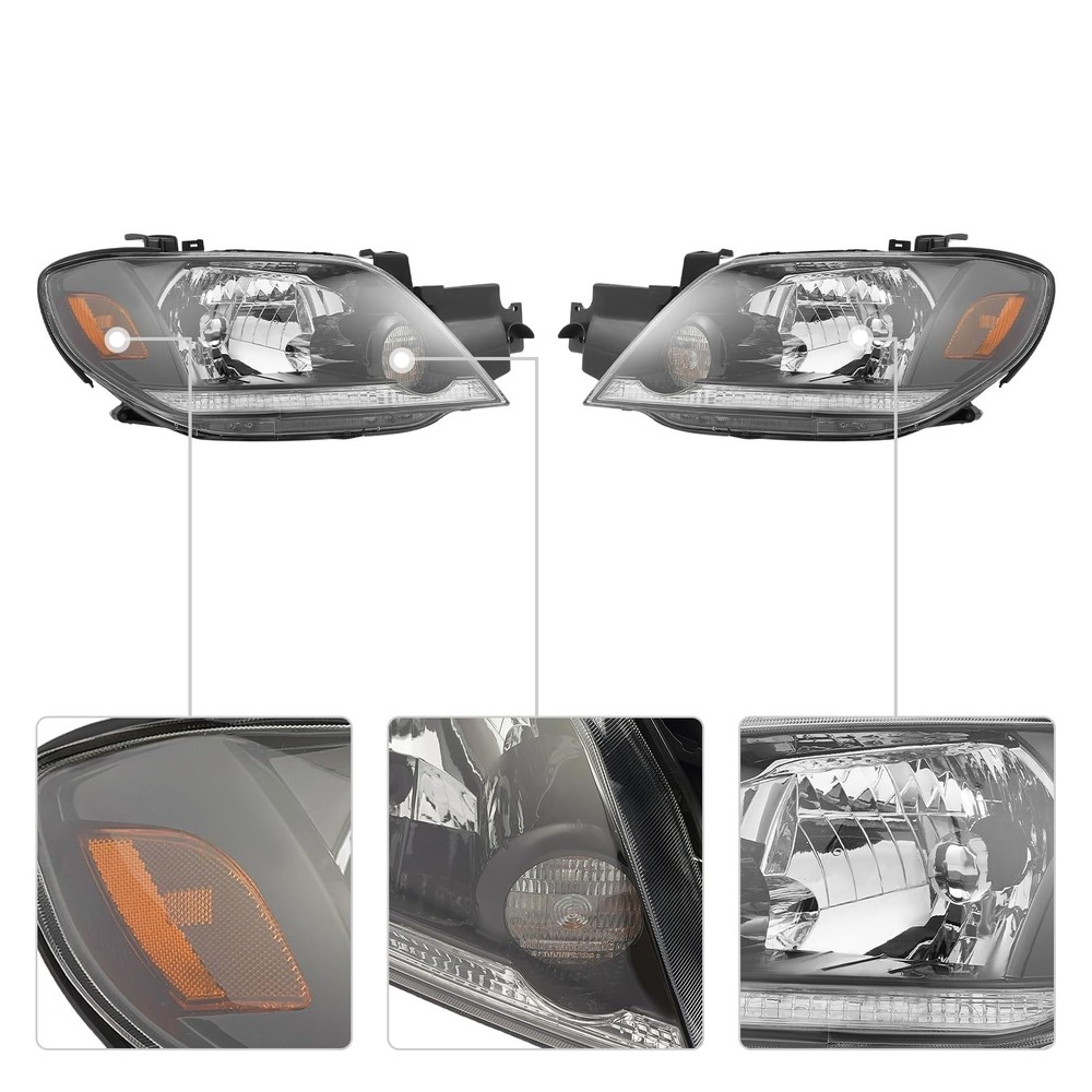 Front Halogen Headlight Pair for 2003-2006 Outlander LS XLS Projector Assy
