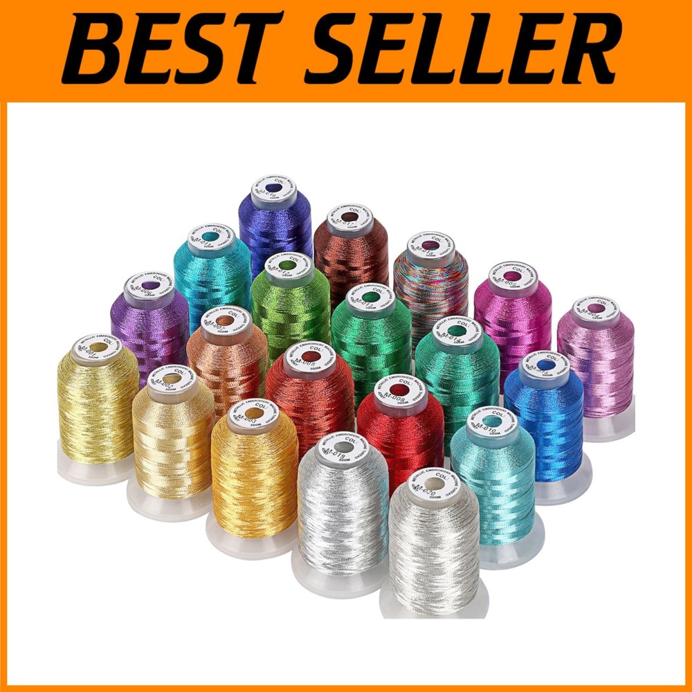 Shiny Metallic Embroidery Supplies - 20 Thread Spools
