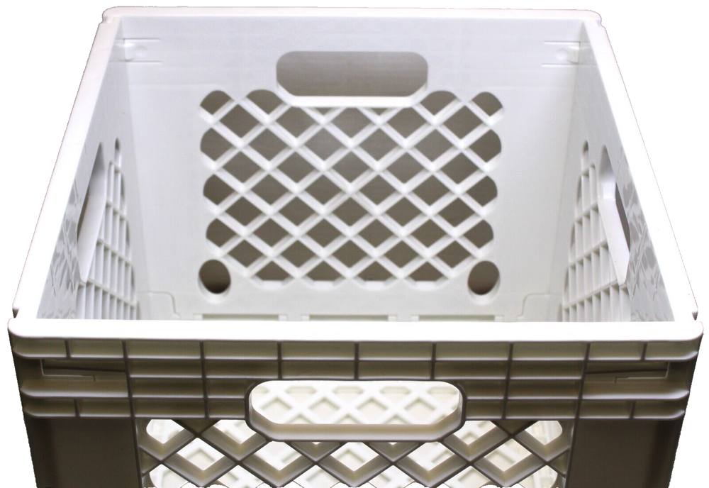 12"/LP Vinyl Record White Plastic Case Foldable-Road/Storage Stackable(80 vinyl)