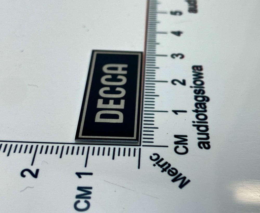 Decca Turntable Silver Custom Replacement Badge