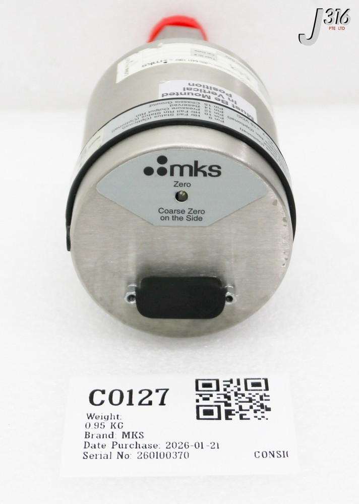 C0127 MKS BARATRON ETCH MANOMETER RANGE: 0.1 TORR E28B.1TBF1B
