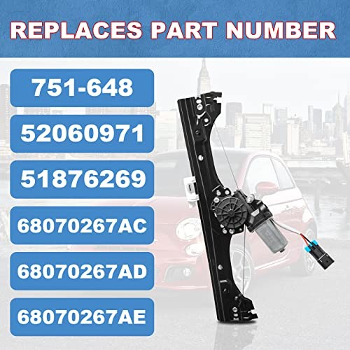 Front Left Power Window Regulator And Motor Assembly Compatible Left-751-648