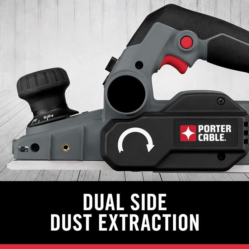 6 Amp Hand Planer W/ Dust Extraction Smooth Cuts Enhanced Depth Control Durable
