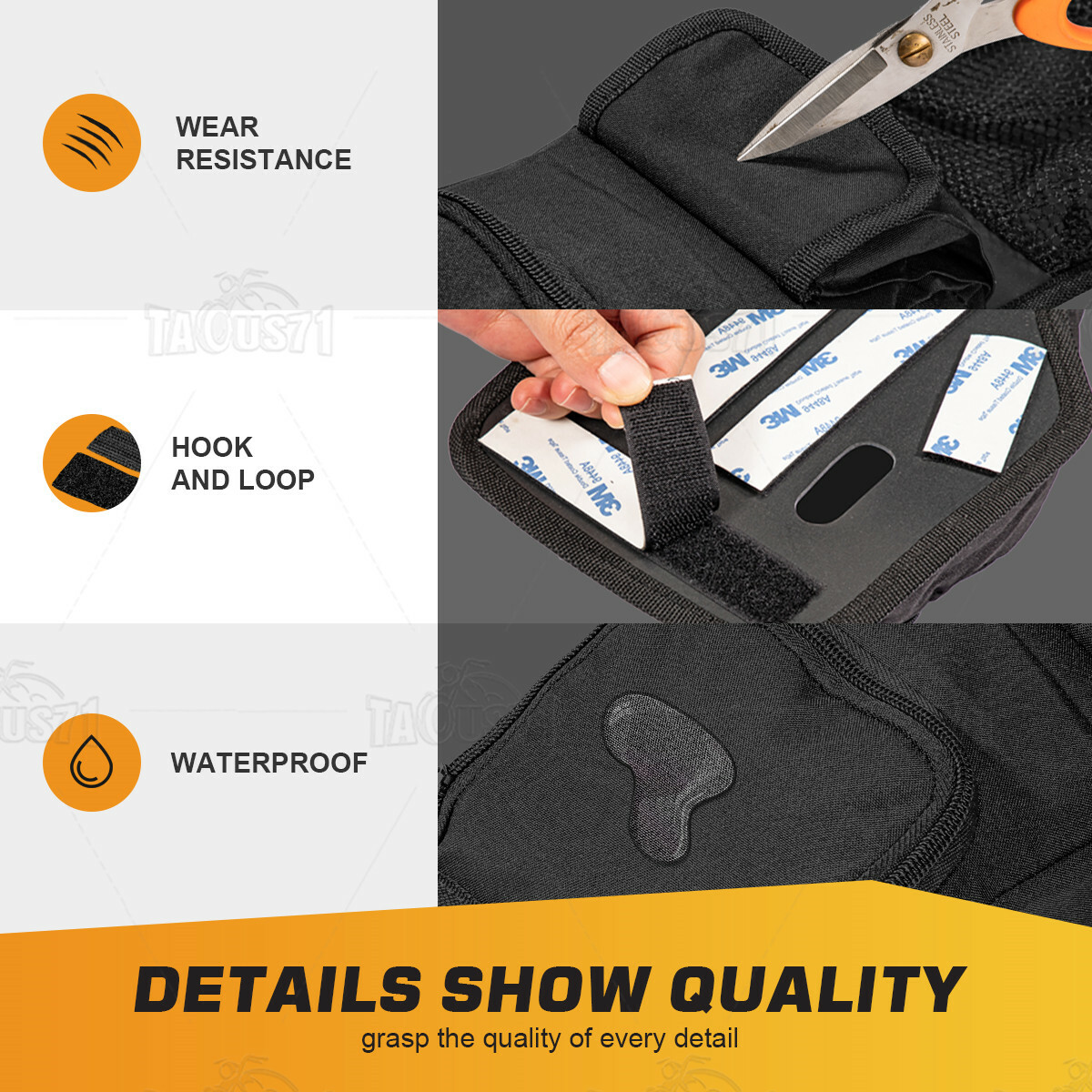 Black Saddlebag Lid Organizer Set for Harley Touring Electra Glide Road Glide