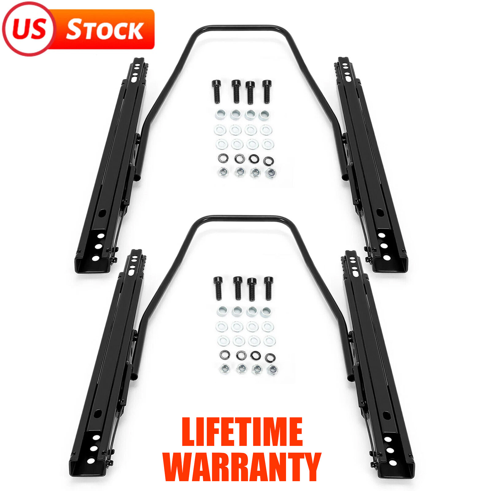 2x Universal Dual Lock Seat Sliders Rails Bracket Track Aessembly Mount Hardware
