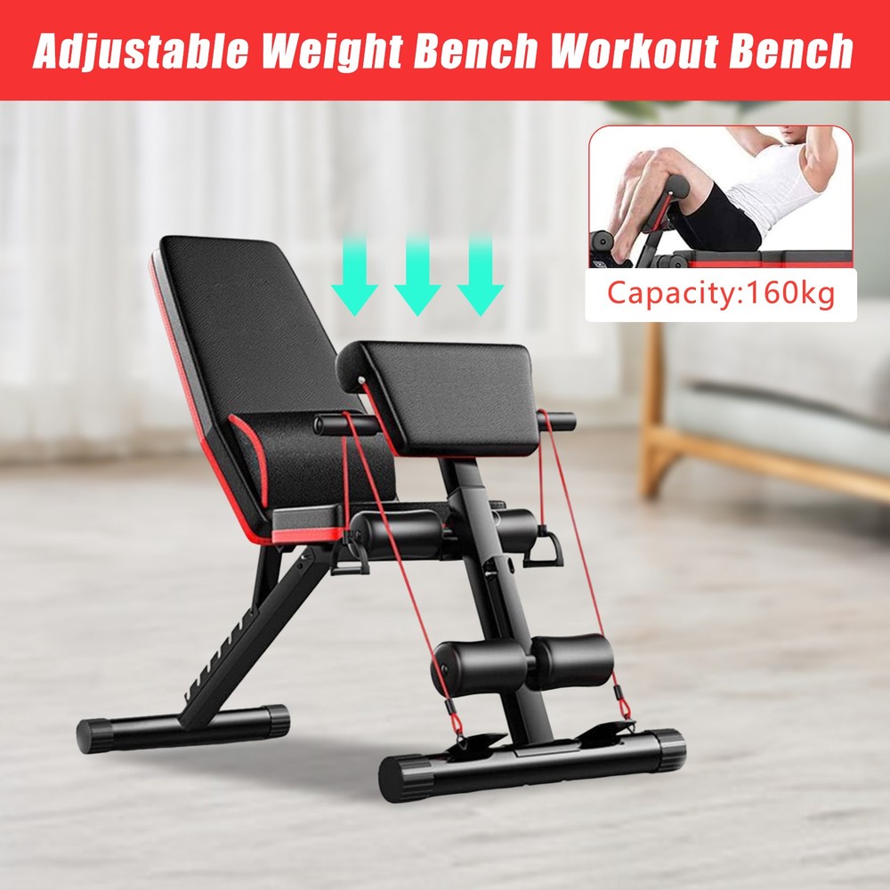 Foldable Adjustable Weight Bench Home Training Workout Exercise Equipment