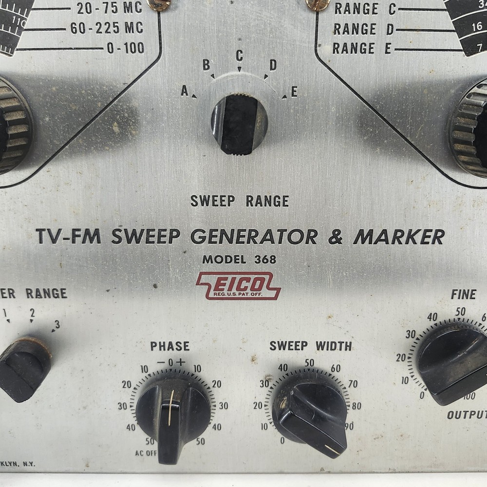 Vintage Eico TV-FM Sweep Generator & Marker Model 368-Untested Powers on