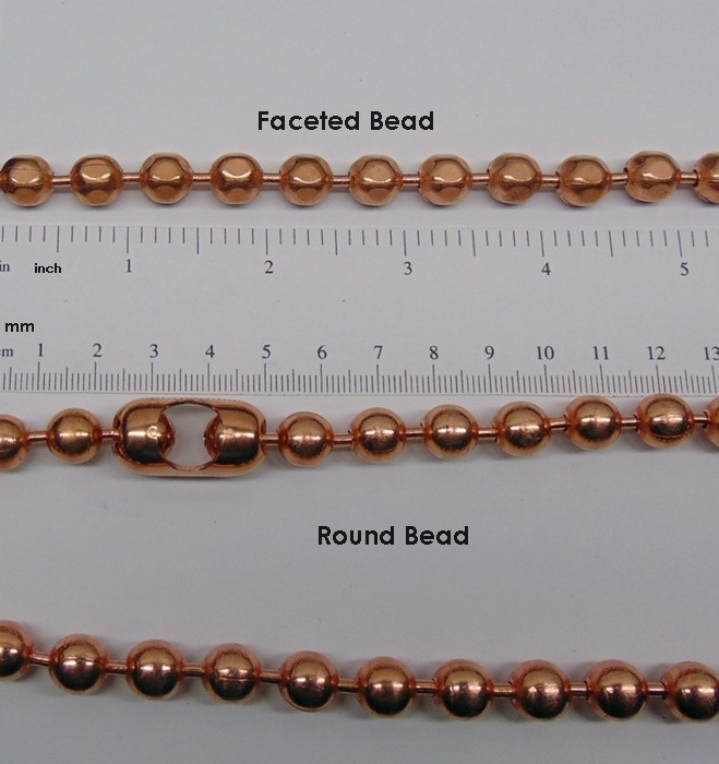 Statement Size COPPER BALL CHAIN Necklaces 9.5mm Round + Faceted Bead ~ XL