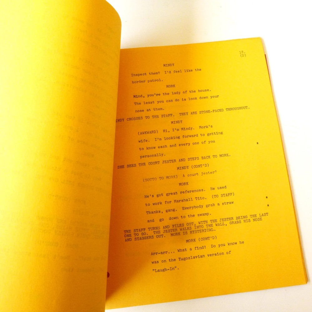 Mork & Mindy Original TV Episode Script Robin Williams "Midas Mork" 1982 Comedy