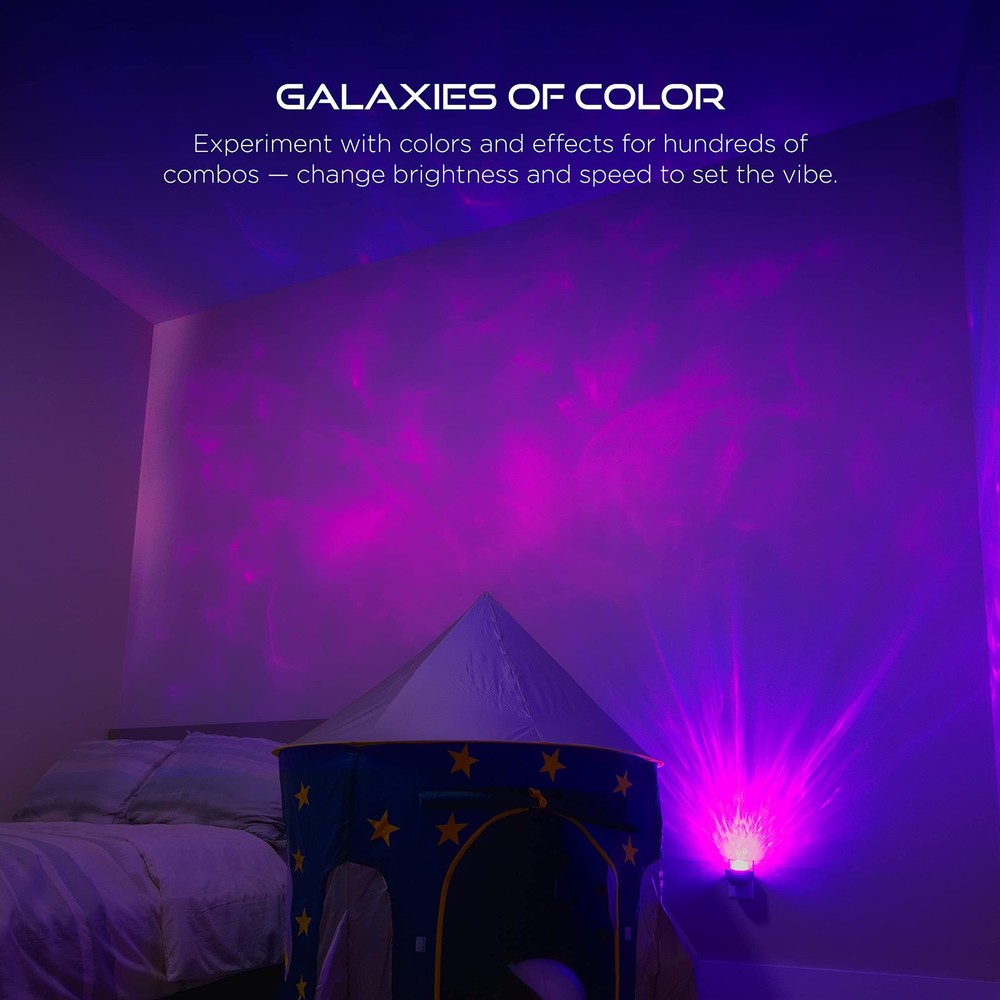 Enbrighten Galaxy Projector Plug in Night Light for Small, White - Plug-In