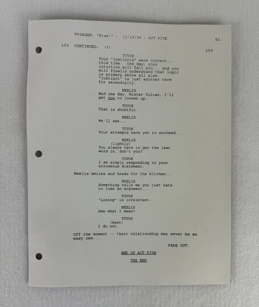 Star Trek Voyager Rise! Final Draft Script (11/19/1996)