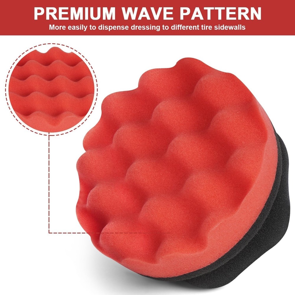 2 Pack Large Tire Shine Applicator Pad, Tire Hex Grip Applicator