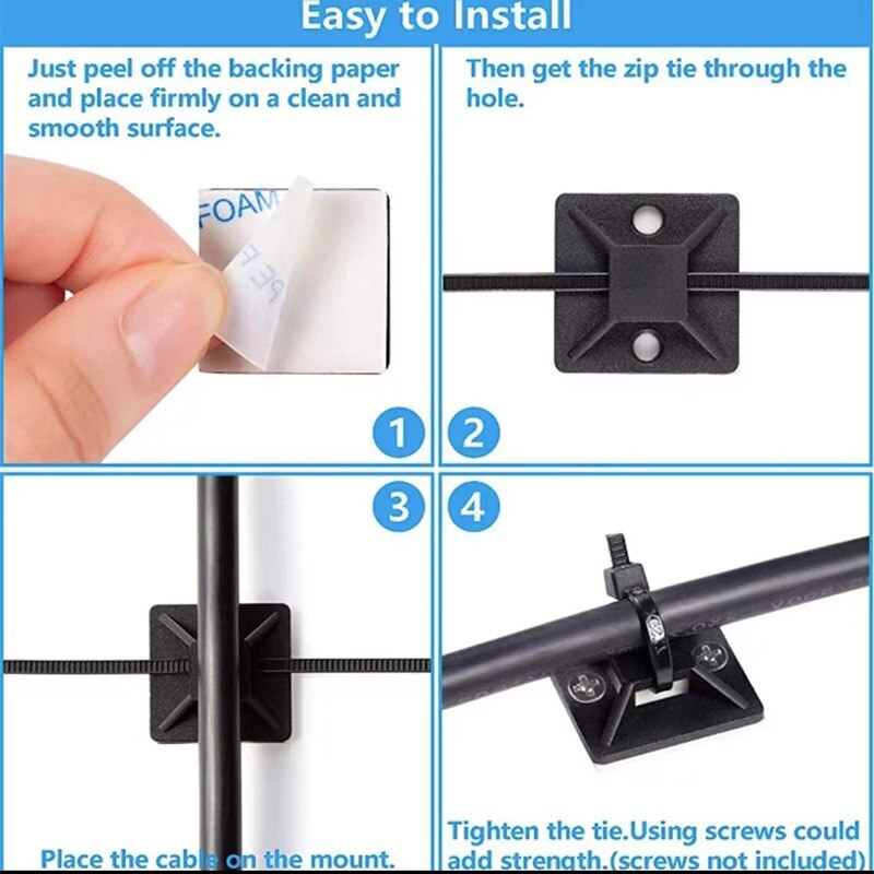 100PCS Metal Zip Ties Stainless Steel Heavy Duty Self-Locking Cable Ties Lock US