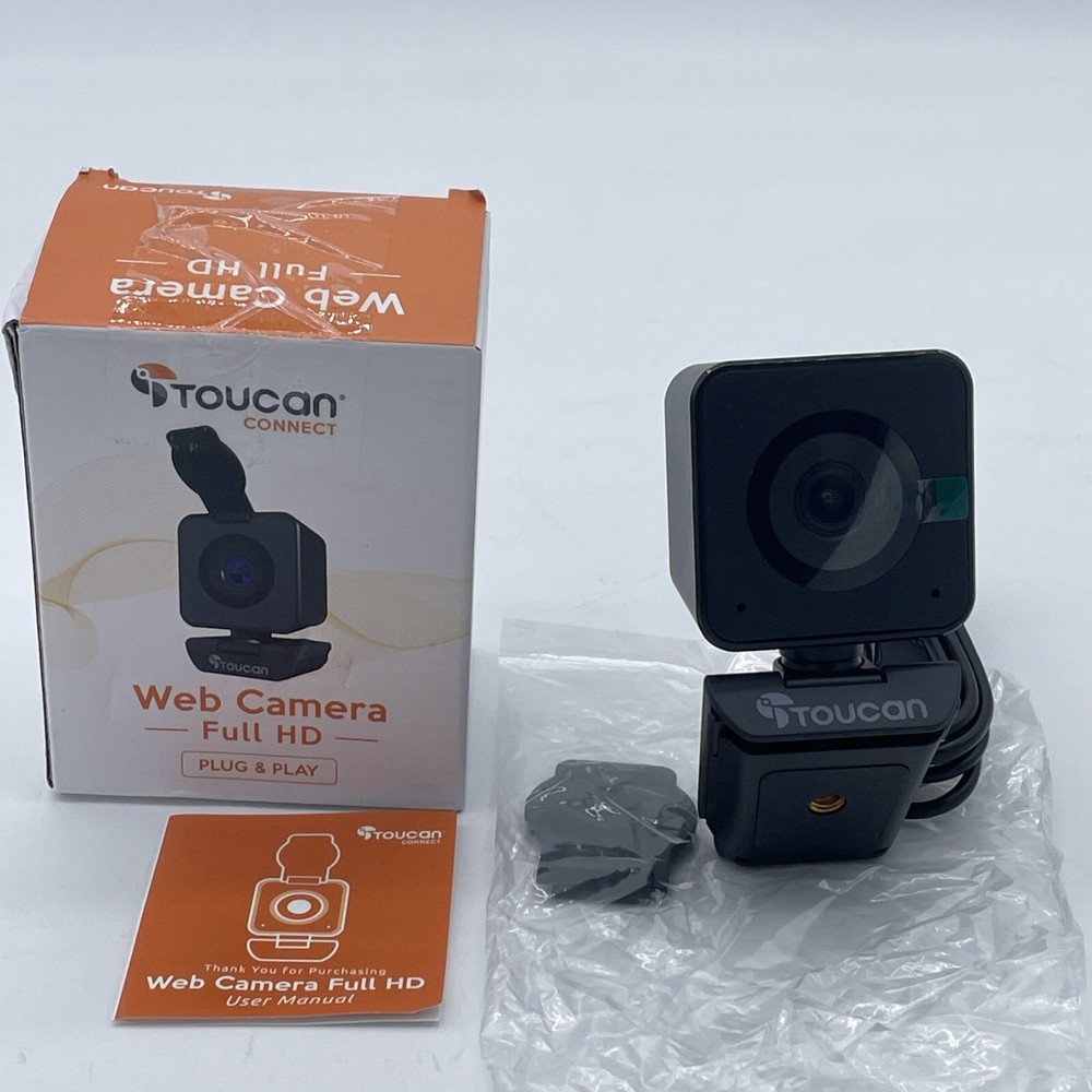 Toucan Connect Web Camera Full HD Plug & Play Light Correction 60 Fps