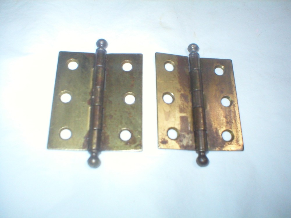 Antique Ball Tipped 2 7/16" x 2" Hinge Pair