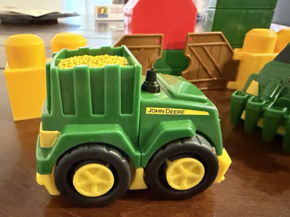 2 Mega Blocks John Deere Front Loader with removable Pieces