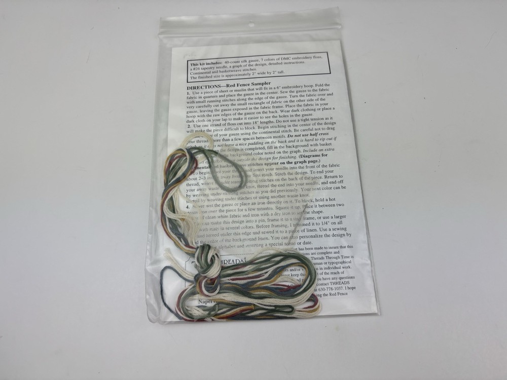 Threads Through Time The Red Fence Sampler Needlepoint Pattern Kit 6S