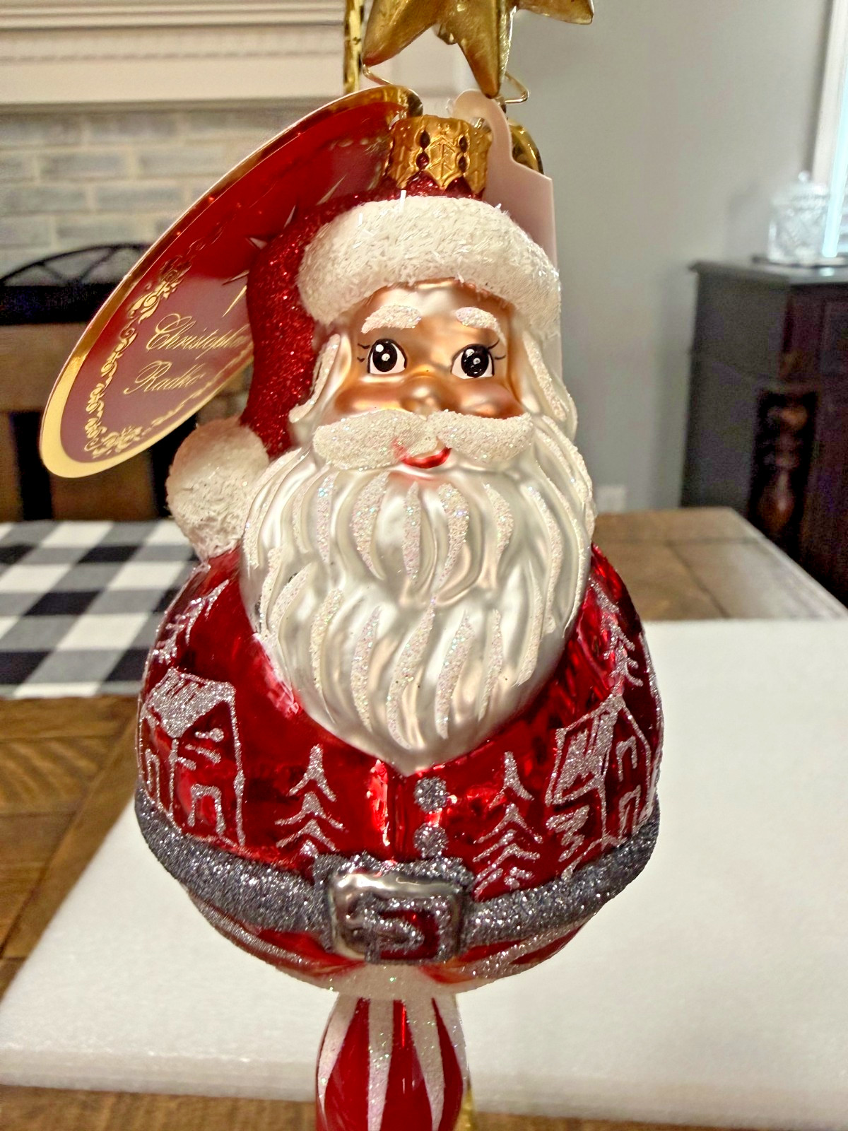 Christopher Radko "Santa's Crystal Cascade" Santa Icicle Ornament